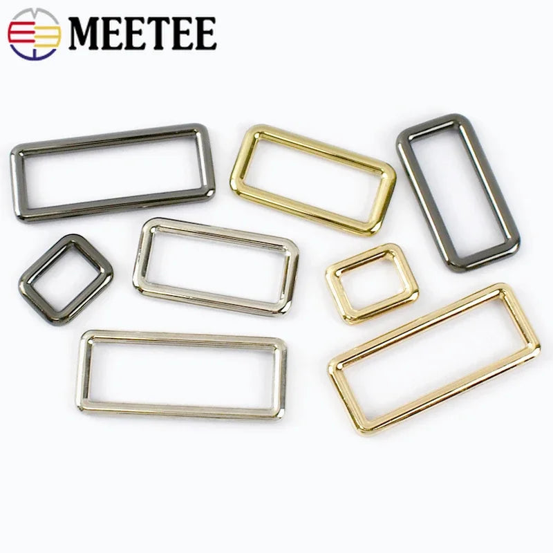 15/500Pcs Meetee 12-50mm Metal Square O D Ring Buckles Bag Adjustable Buckle DIY Backpack Straps Shoes Garment Leather Accessories