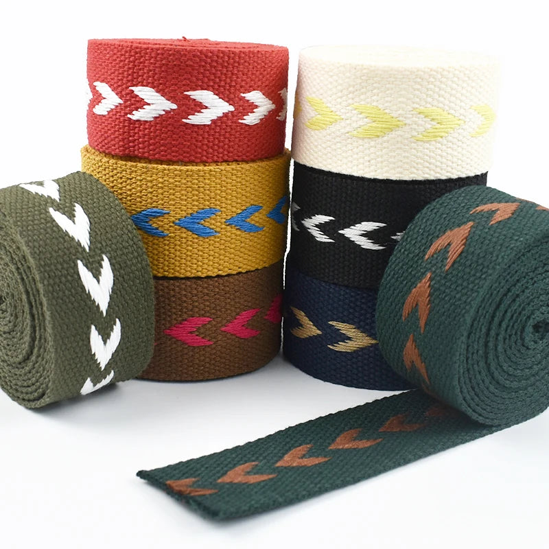3/100Meters 38/50mm Polyester Jacquard Webbing Tapes Thick Ribbon Bag Strap Belt for DIY Clothes Bias Binding Sewing Accessories