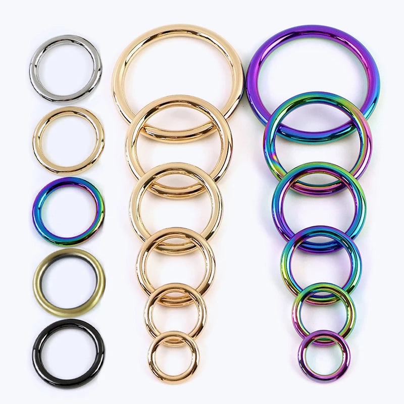 15/500Pcs 15-50mm Seamless Metal O Ring Buckles for Bag Strap Dog Collar Belt Rings Clasp Key Chain Hooks Loop Leather Accessories