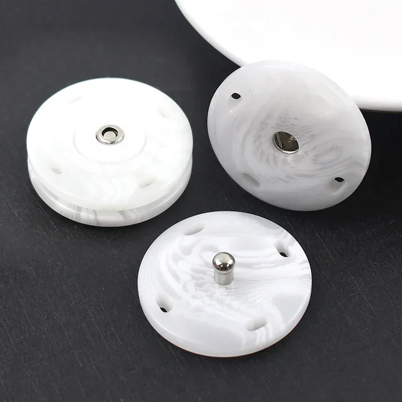 15/50Pcs  18/21/25mm Resin Buttons Invisible Fastener Round Snap Button for Overcoat Sweaters DIY Sewing Accessories