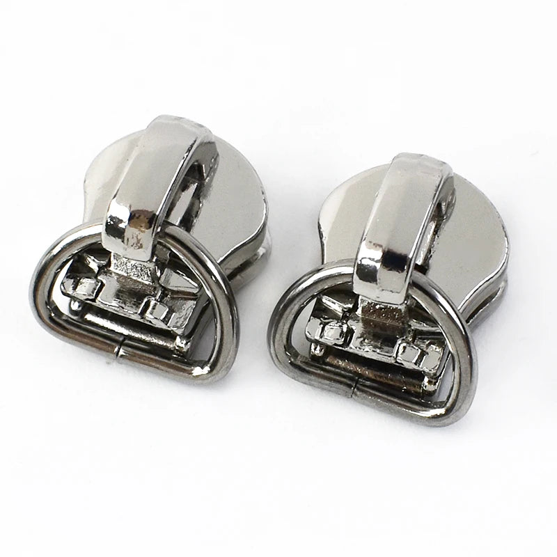 3/1000Pcs D Ring 5# Zipper Sliders for Sewing Metal Nylon Zippers DIY Zip Head Bag Pocket Repair Kits Replacement Tailor Tools