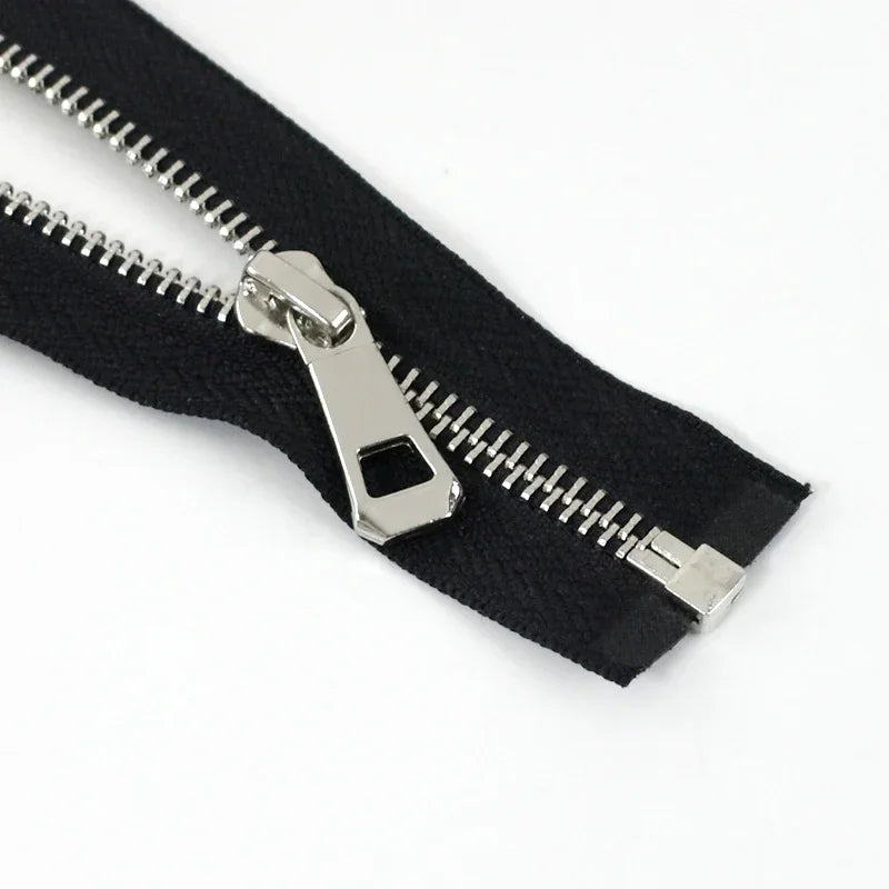 5/120Pcs 35-85cm 5# Metal Zippers Open-end Zip Tape Gold Sliver Teeth Open-End Zipper Repair DIY Clothing Bags Sewing Accessories