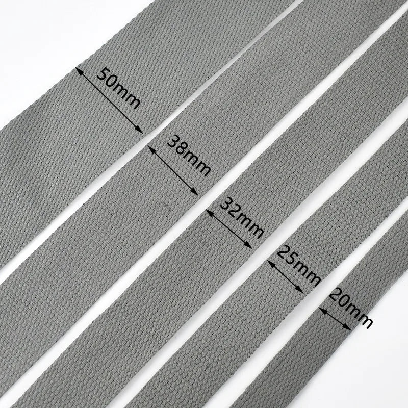 8/200Meters 20-50mm 1.3mm Thick Cotton Canvas Webbing Tape Bag Straps Backpacks Ribbons Dog Collars Clothes DIY Sewing Accessories