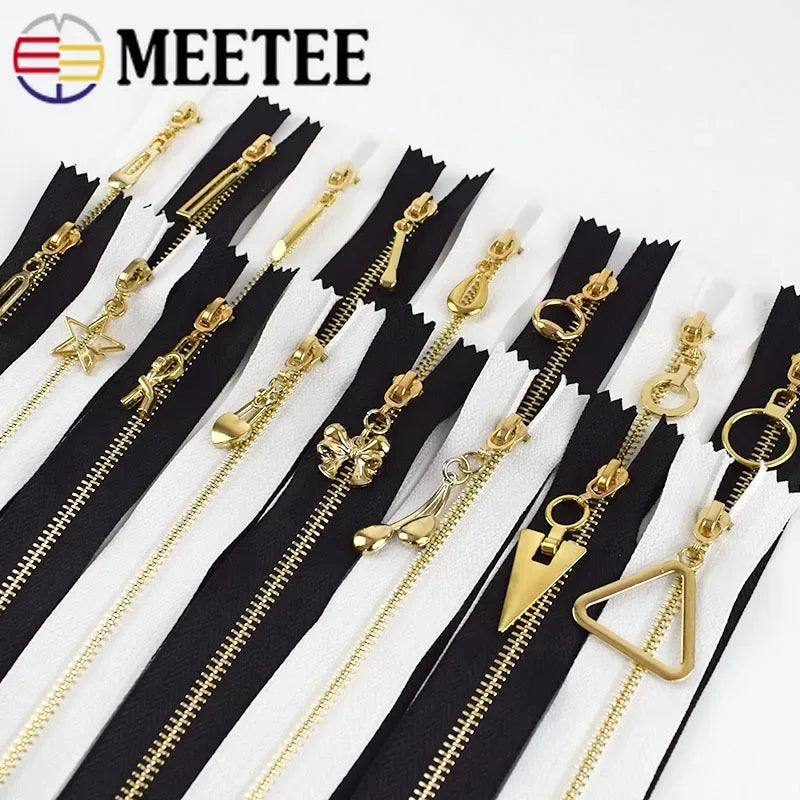 Meetee 20pcs 15-30cm 3# Metal Zipper Closed End Black White Zippers DIY Bag Purse Wallet Shoes Garment Zip Sewing Accessory