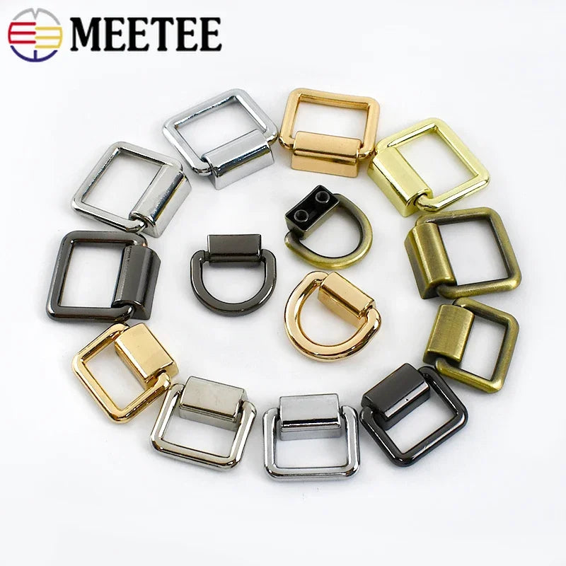 15/500Pcs Meetee 15/16/19mm Metal O D Ring Buckles Bag Strap Side Clip Hanger Clasp Chain Connection DIY Hardware Accessories