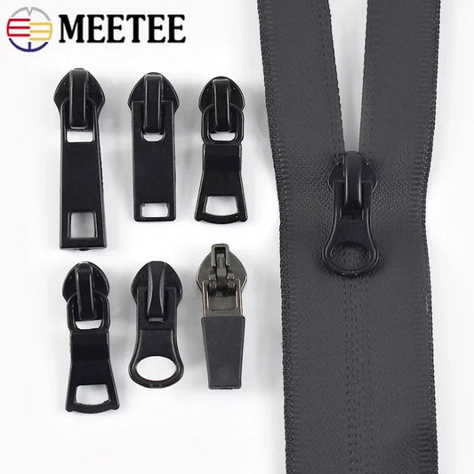 30/500Pcs Nylon Zip Slider Puller Reversed Zipper Head for Invisible Waterproof Zippers Luggage Coat DIY Sewing Accessories