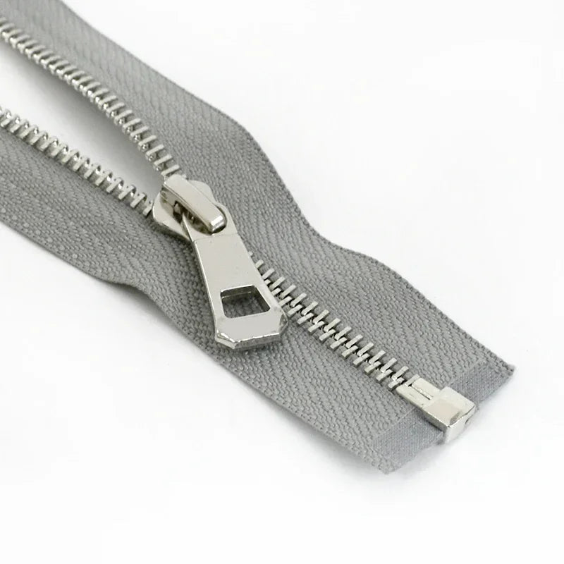 5/120Pcs 35-85cm 5# Metal Zippers Open-end Zip Tape Gold Sliver Teeth Open-End Zipper Repair DIY Clothing Bags Sewing Accessories