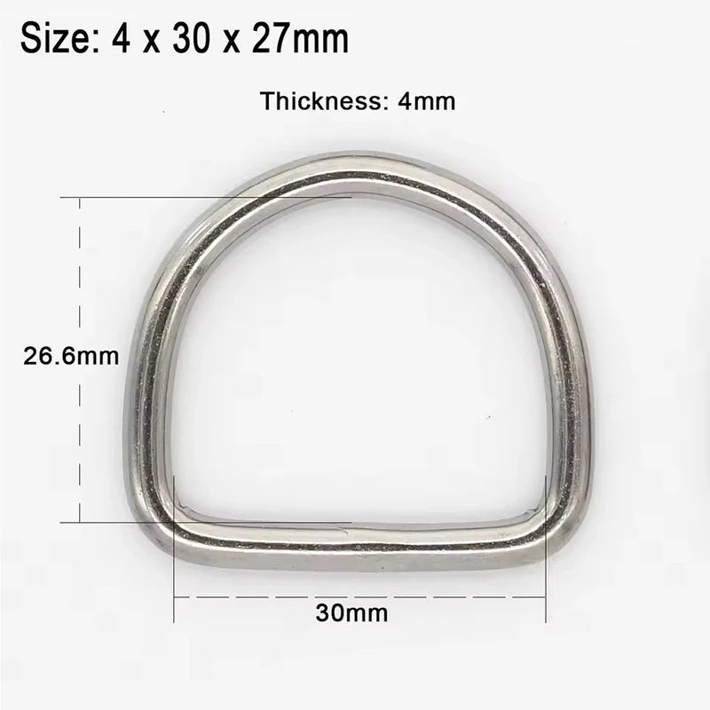 20/700Pcs 304# Stainless Steel D Ring Buckle Bag Strap Webbing Belt Buckles Pet Dog Collar Clasp DIY Bags Hardware Accessories