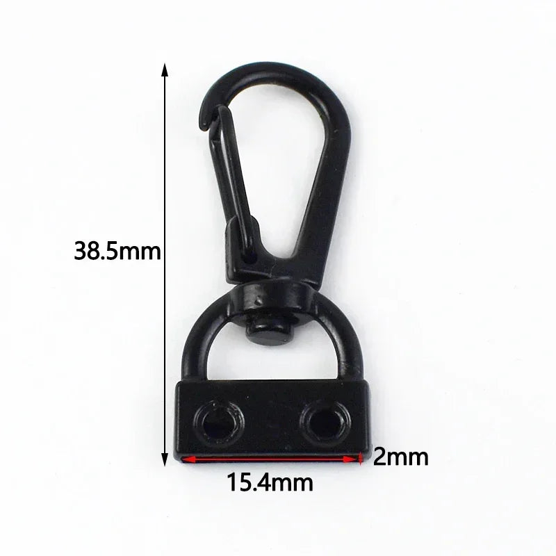 30/1000Pcs Metal Buckle 15-38mm Black Trigger Snap Hook Handbag Strap Tail Screw Carabiner Clip Clasp Lobster Clasps Repair Kits