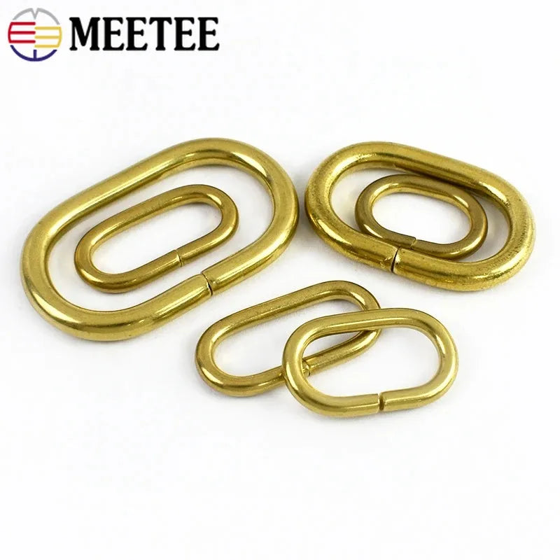 20/500Pcs Solid Brass O Ring Buckles for Bag Strap 16-24mm Keychain Clasp Dog Leash Pet Collar Loops DIY Hardware Accessories