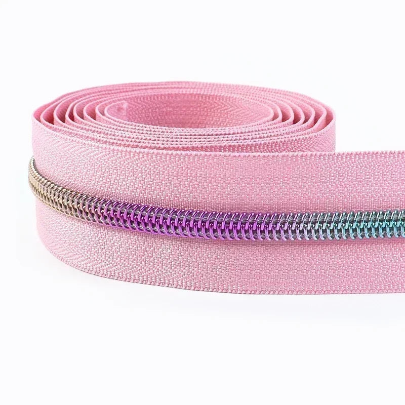 8/300Meters 5# Nylon Zippers Colorful Tooth Coil Zipper for Garment Bags Zip Tape Repair Kit DIY Clothes Tailor Sewing Accessory