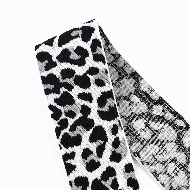 8/150Meters Leopard Print Elastic Bands 40mm Stretch Ribbon Sport Clothing Sewing Rubber Band Yoga Pants Spring Belt Bungee Cord