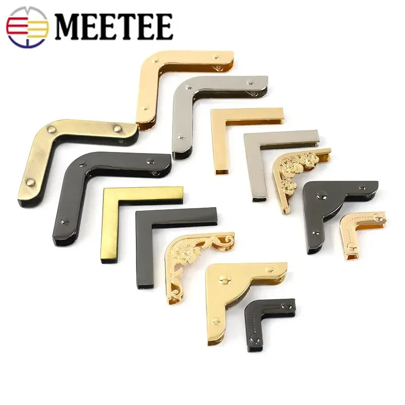 10/500pcs Meetee Bag Edge Corner Metal Buckles Purse Handbag Edges Protection Decor Clip Clasp for Bags Hardware Accessories