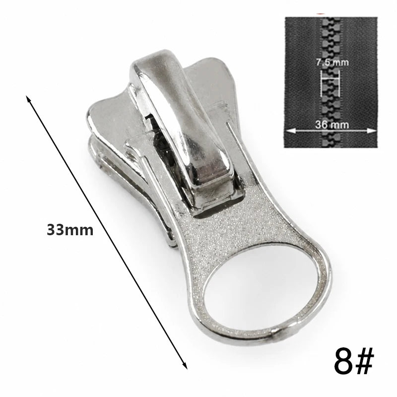 30/1000Pcs 3# 5# 8# Zipper Sliders for Resin Zip Reversible Double-sided Zippers Puller Head Garment Luggage Sew Zips Repair Kits