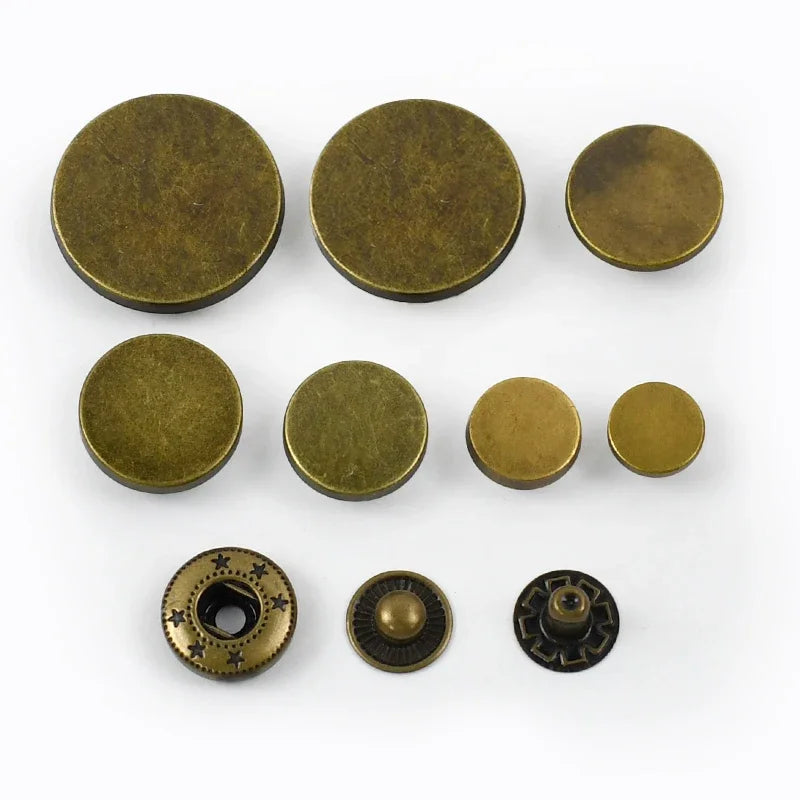 30/500Sets Meeteel 10-25mm Snap Fasteners Metal Snaps Press Studs Buttons for Sewing Clothes Jacket Coat Leather Craft Accessories
