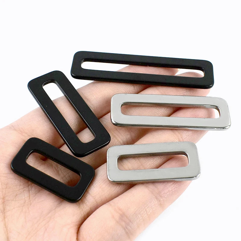 25/800Pcs Square O Ring Carabiner 20-50mm 304 Stainless Steel Buckles Bag Hanger Oval Rings Crochet Hook Webbing Tape Fastener