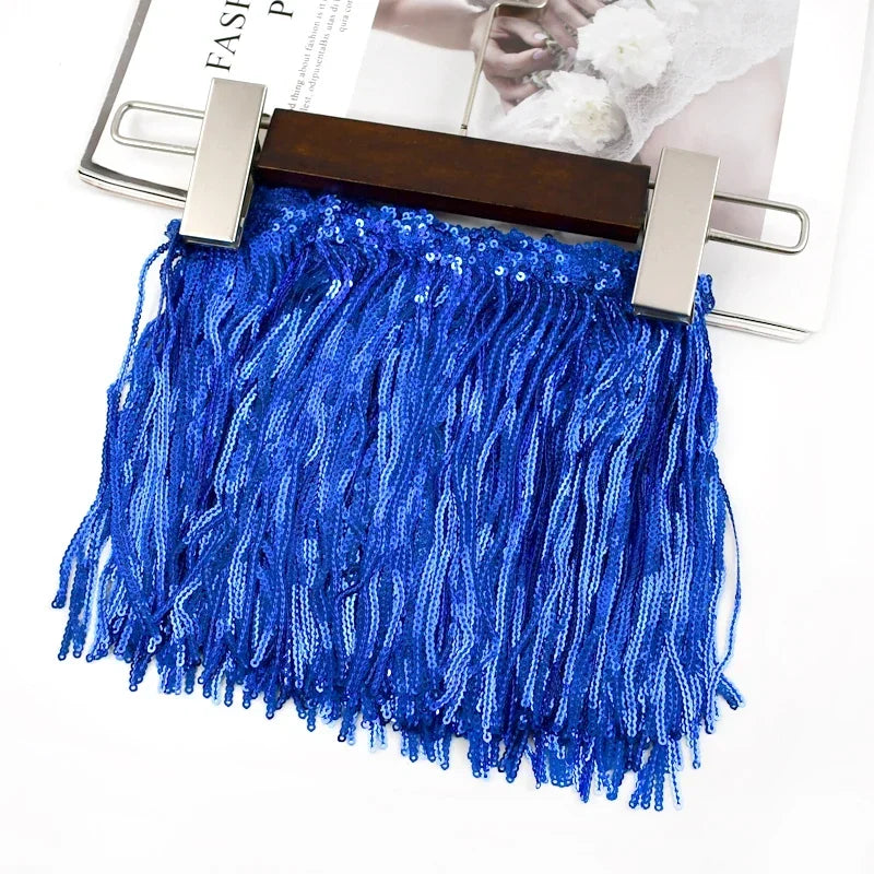 3/100Yards 17cm Metee Fringe Tassel Lace Ribbon Sequin Trims Colored For Dress Clothes Decorative Crafts Clothing Accessories
