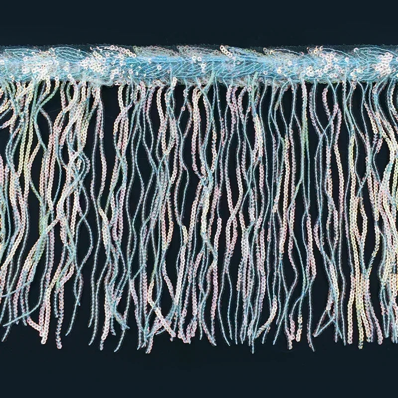 5/100Yards 20cm Sequin Tassels Fringe Glitter Dress Lace Trim Garment Ribbon Curtain Fabric Decorative DIY Sewing Accessories
