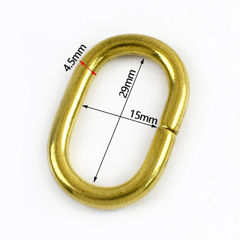20/500Pcs Solid Brass O Ring Buckles for Bag Strap 16-24mm Keychain Clasp Dog Leash Pet Collar Loops DIY Hardware Accessories