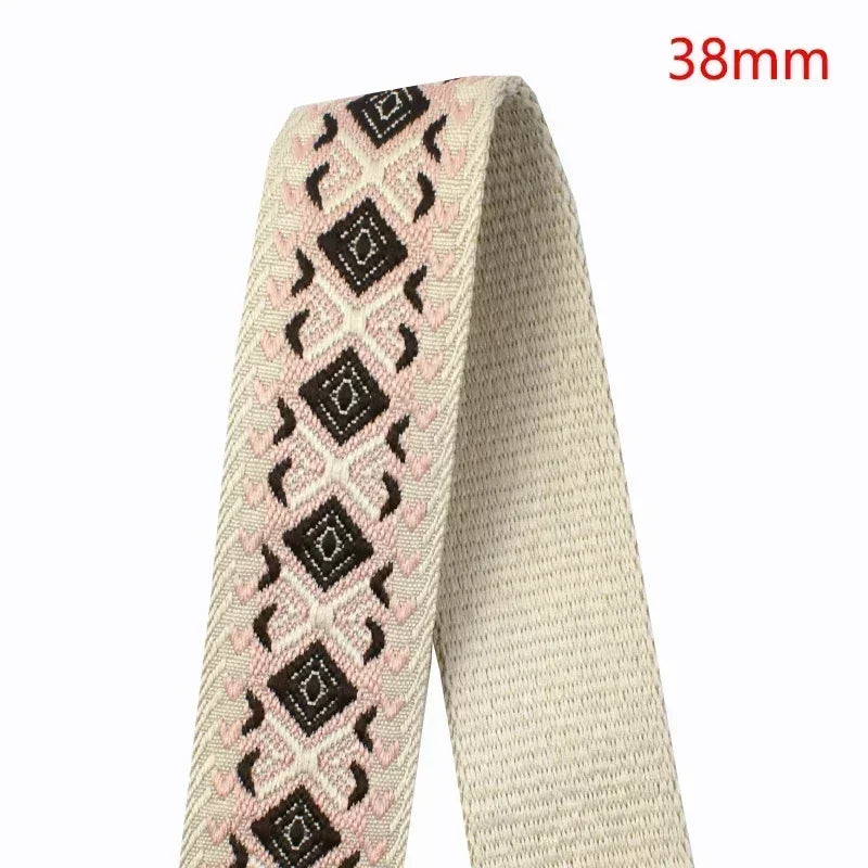 3/100Meters Meetee 38/50mm Jacquard Webbing Tape Bag Ribbon Strap Garment Sewing Decoration Ribbons Tapes Home Textile Accessory
