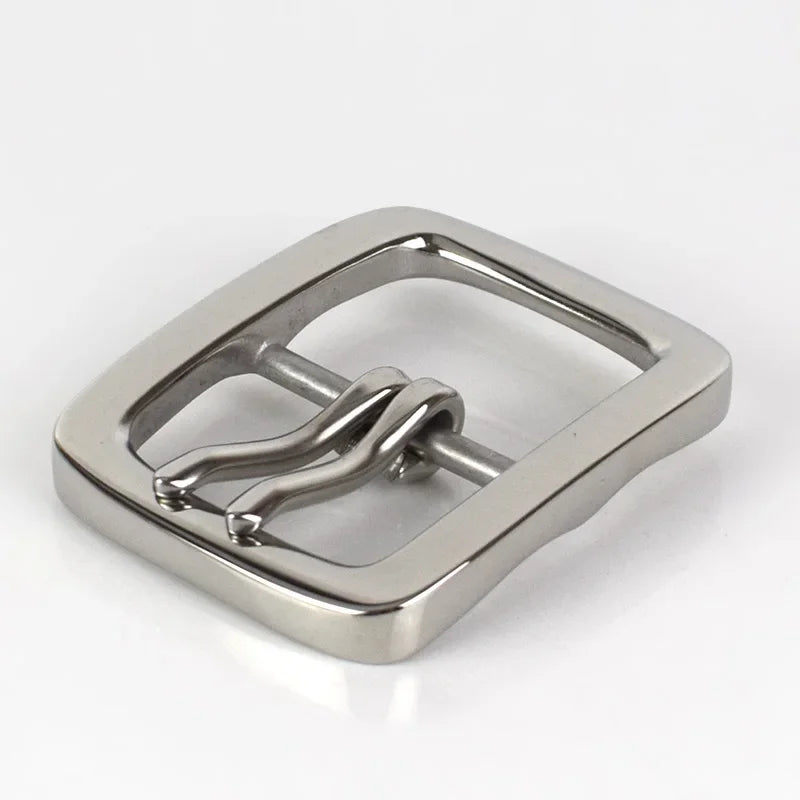 Meetee 1/40pcs 40mm Stainless Steel Single Double Pin Buckles Men's Belt Buckle Head DIY High Quality Hardware Leather Accessories