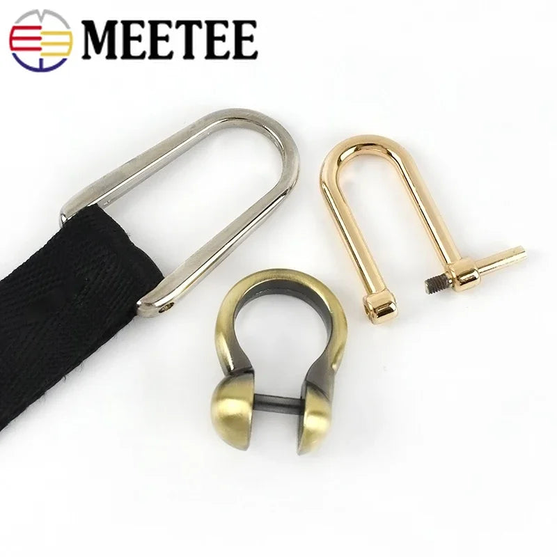 8/300pcs Meetee Detachable Screw D Buckle U Ring Metal Bag Chain Adjuster Hanger Hook Clasp Handle Connector DIY Handbag Accessories