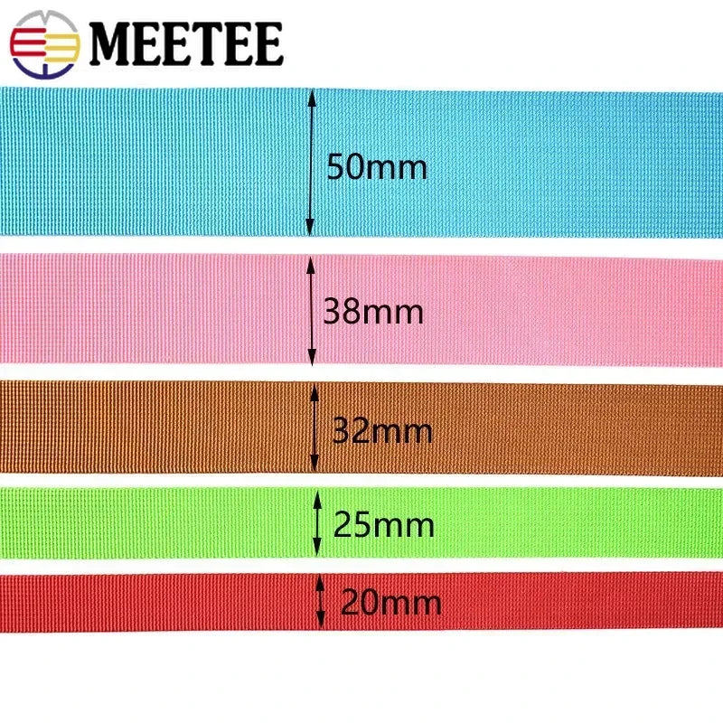 8/200Meters 20-50mm Thick 1mm Nylon Webbing Tape Trimming Safety Belt Knapsack Strap Ribbon DIY Bag Webbings Sew Band Accessory