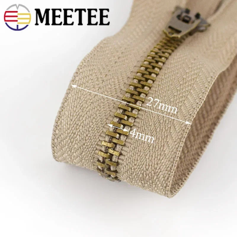 Meetee 15/500pcs 10/13/15/18cm 4# Close-End Metal Zipper Pants Bags Pocket Auto Lock Decor Zip DIY Garment Sewing Accessories ZA025