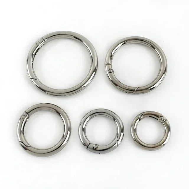 20/640Pcs 16-50mm Metal O Ring Buckles Circle Openable Keychain Rings Bag Strap Belt Snap Clasp Clip Hook Dog Collar Accessories