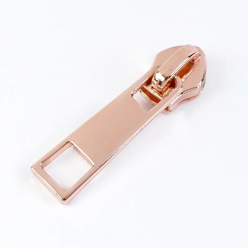15-500Pcs 5# Rose Gold Zippers Sliders for Nylon Zip Tape Clothes Bag Sewing Zipper Replacement Puller Zips Repair Kit Accessories