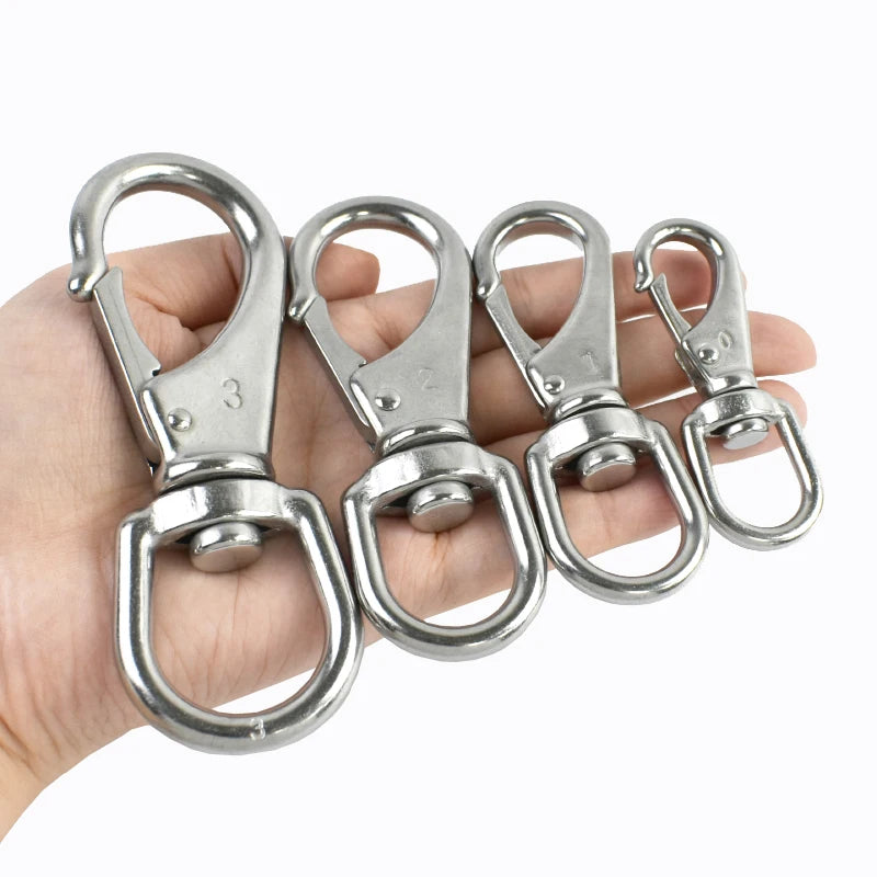 3/100Pcs 304 Stainless Steel Buckle Rotating D Ring Oval Carabiner Clip Sanp Hook Dog Collar Trigger Brass Lobster Clasp Hardware