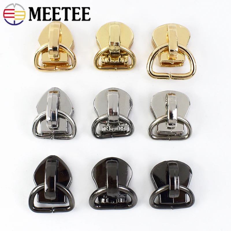 3/1000Pcs D Ring 5# Zipper Sliders for Sewing Metal Nylon Zippers DIY Zip Head Bag Pocket Repair Kits Replacement Tailor Tools