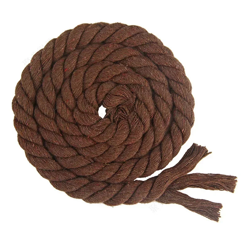 5/150Meters 5/8/10/12/20mm Colored Cotton Rope 3 Shares Twisted Cord Decoration Macrame Ropes for Bag Braided Cords Sewing Accessory