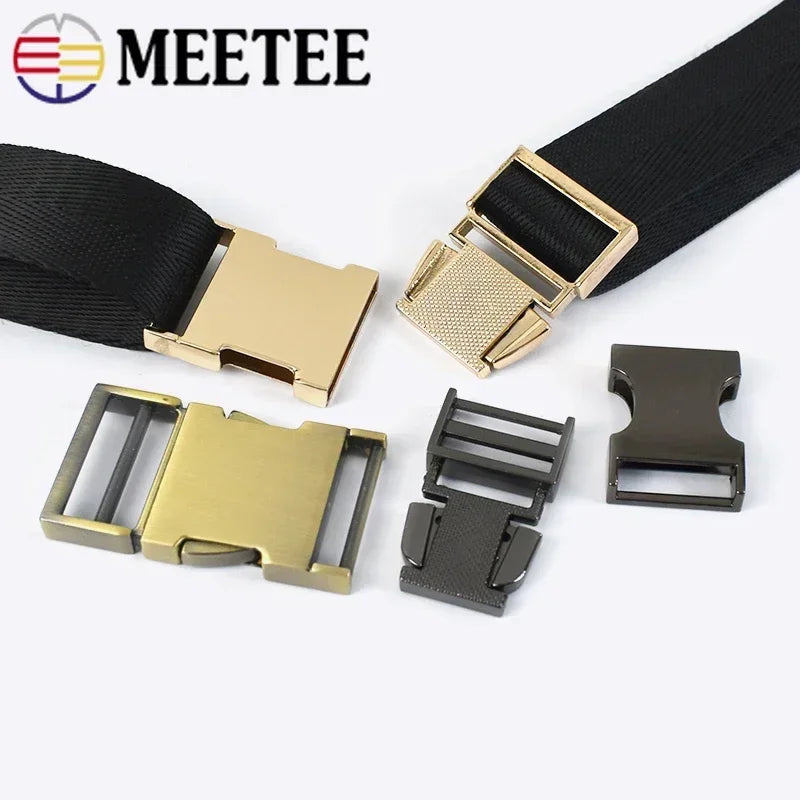 5/100Pcs Meetee Metal Side Release Buckles 14/19/25/31/38/50mm Pet Collar Backpack Bag Webbing Buckle DIY Paracord Bracelet Hardware