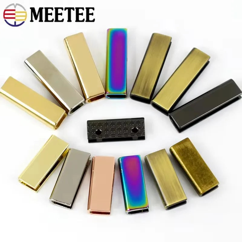 15-500Pcs Metal Bag Buckle Side Clips Protector Corner Screws Clip Clasp for Webbing Belts Tail End Plug LeatherCraft Accessories