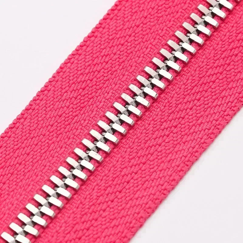 2/50Yards 5# Colorful Metal Zipper Gold/Sliver Teeth Double Pull Open-end Zips Tape Bag Garment Zip Repair Kit Sewing Accessory