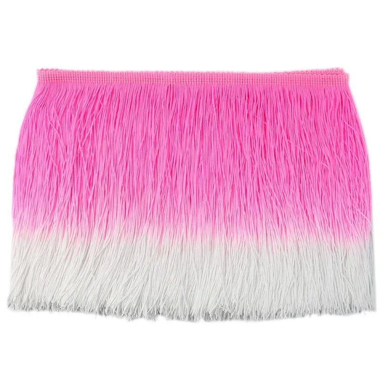Meetee 2/50M 20cm Polyester Tassel Fringe Clothes Lace Trim Colorful Trimmings Curtain Webbing Ribbons DIY Sewing Accessories