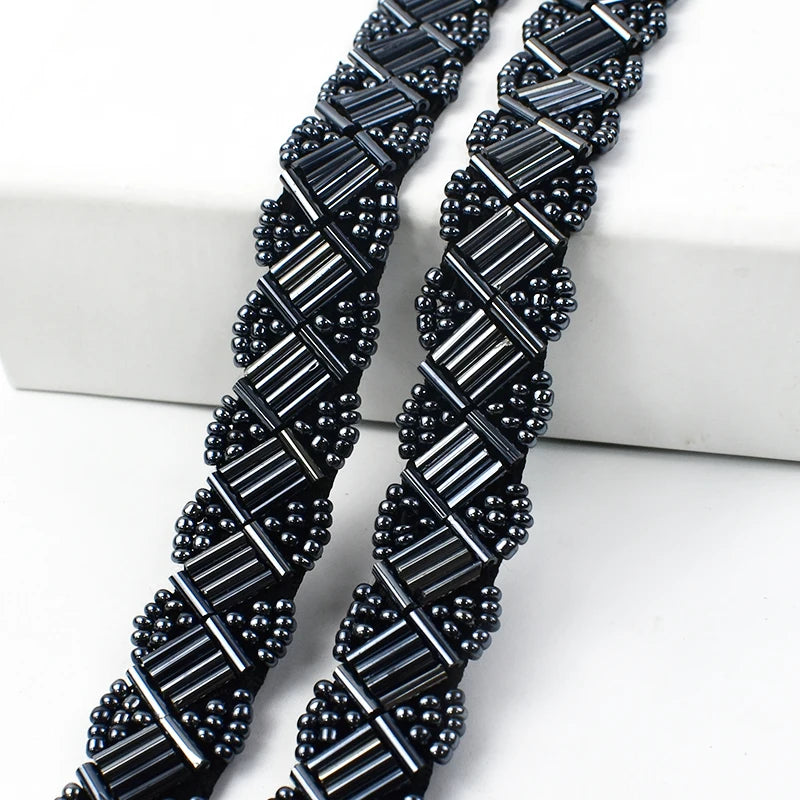 2/60Yards 15mm Beaded Lace Trim Clothes Dress Ribbon Tape Headware Fringe Webbing Handmade Decoration Band DIY Sewing Accessories