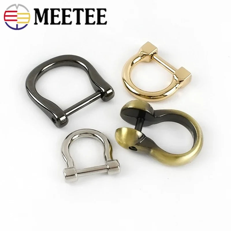 8/300pcs Meetee Detachable Screw D Buckle U Ring Metal Bag Chain Adjuster Hanger Hook Clasp Handle Connector DIY Handbag Accessories
