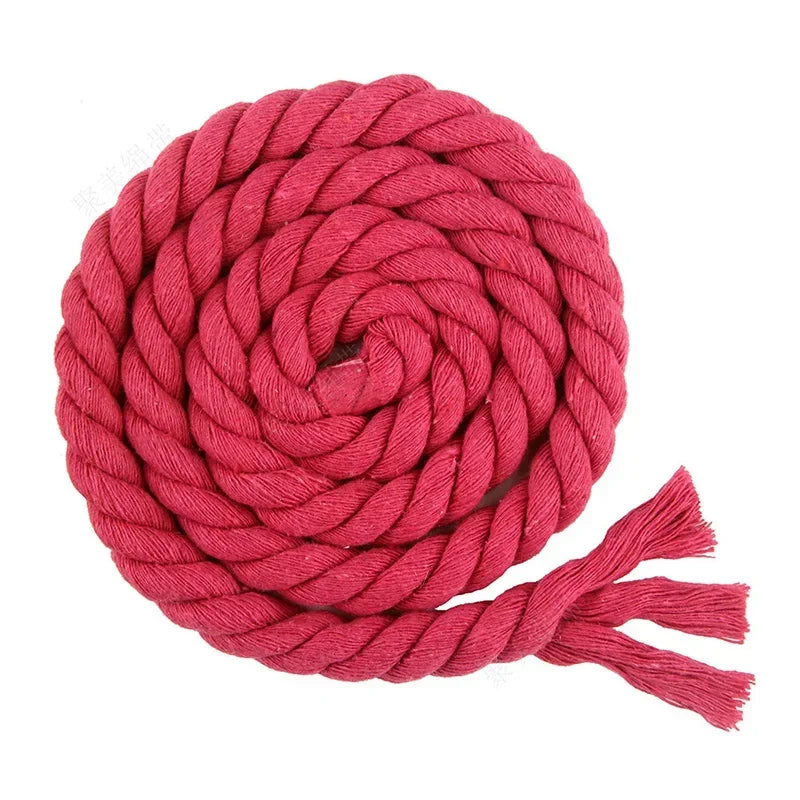 5/150Meters 5/8/10/12/20mm Colored Cotton Rope 3 Shares Twisted Cord Decoration Macrame Ropes for Bag Braided Cords Sewing Accessory