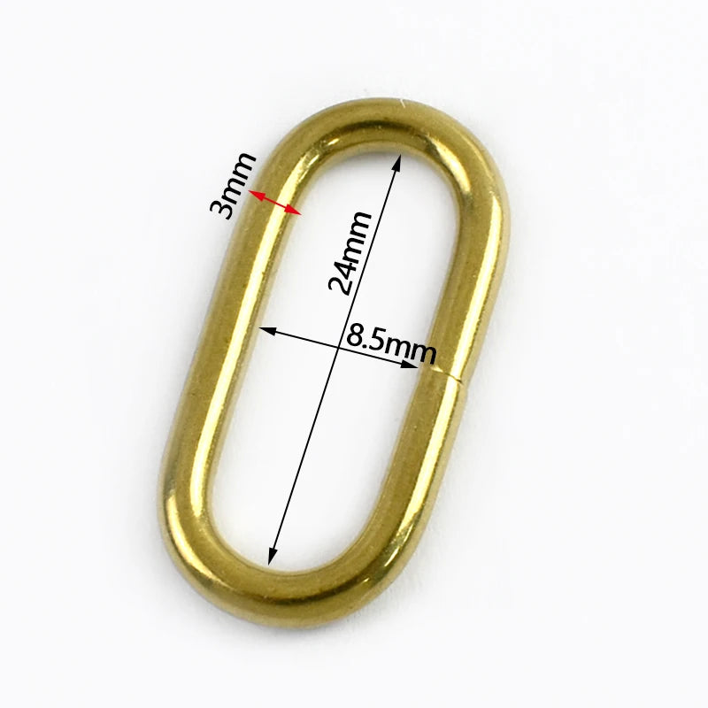 20/500Pcs Solid Brass O Ring Buckles for Bag Strap 16-24mm Keychain Clasp Dog Leash Pet Collar Loops DIY Hardware Accessories