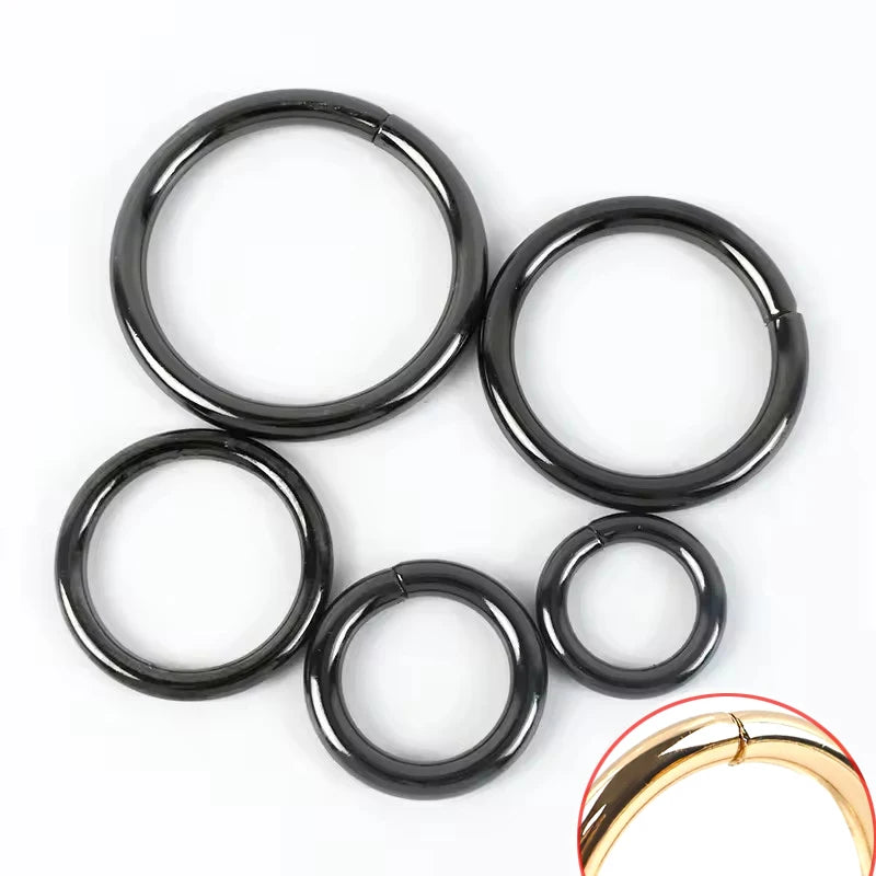 30/670Pcs 13-50mm Metal O Rings Buckles for Bag Strap Connect Hook Keychain Spring Ring Snap Hooks Dog Collar Carabiner Belt Loop