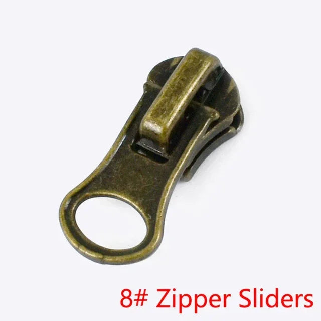 30/1000Pcs Meetee 3#5#8# Zipper Slider for Metal Zippers Bag Jacket Zip Puller DIY Clothes Zips Head Repair Kit Sewing Accessories