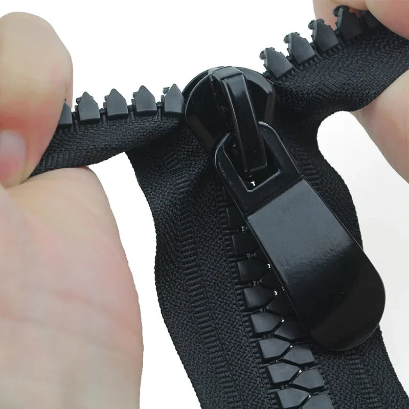 2/70Pcs Meetee 120cm 8# Resin Zippers Open End Double Slider Head Zip for Down Jacket Outdoor Backpack Tent Bag DIY Sewing Accessories