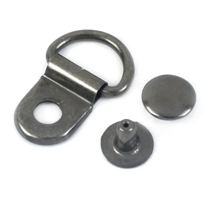 30/1000Sets Metal Side Clip Buckle 9x14mm Backpack Strap Connection Nail Hook Shoelace D Ring Rivet Fastener Buckles Supplies