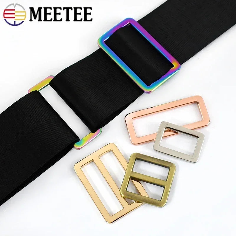 15/500Pcs 20-50mm Metal Ring Buckle Bag Strap Tri Glide Slider Adjuster Webbing Backpack Belt Clasp Hook DIY Hardware Accessories