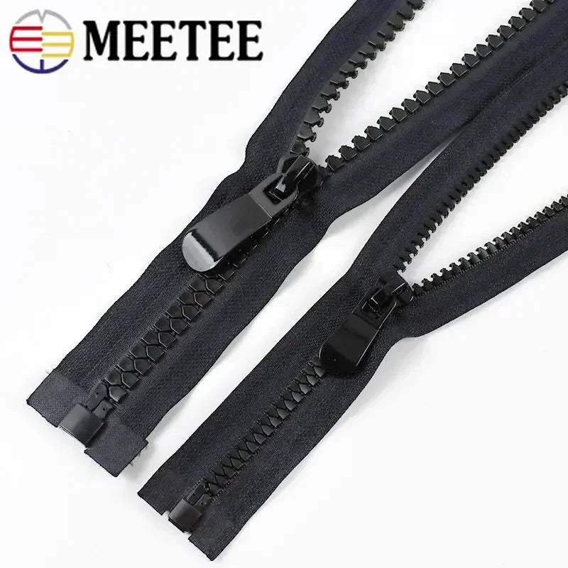 3/100Pcs Meetee 8#15# Resin Zippers 70-150cm Open End Long Zip Down Jacket Coat Double Sliders for Sewing Garment Repair Tailor Accessory