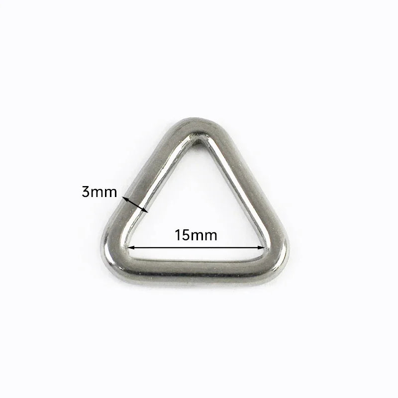 25/900Pcs 304 Stainless Steel D Ring Buckles Webbing Strap Connectors Hook Dog Collar Triangle Rings Buckle Bag Hanger Loop Clasp