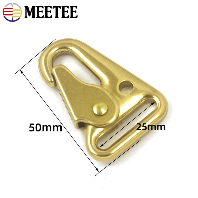 2/60Pcs 29/50mm Solid Brass Olecranon Snap Hook Outdoor Carabiner Keychain Luggage Backpack Hawl Shape Buckle DIY Accessories