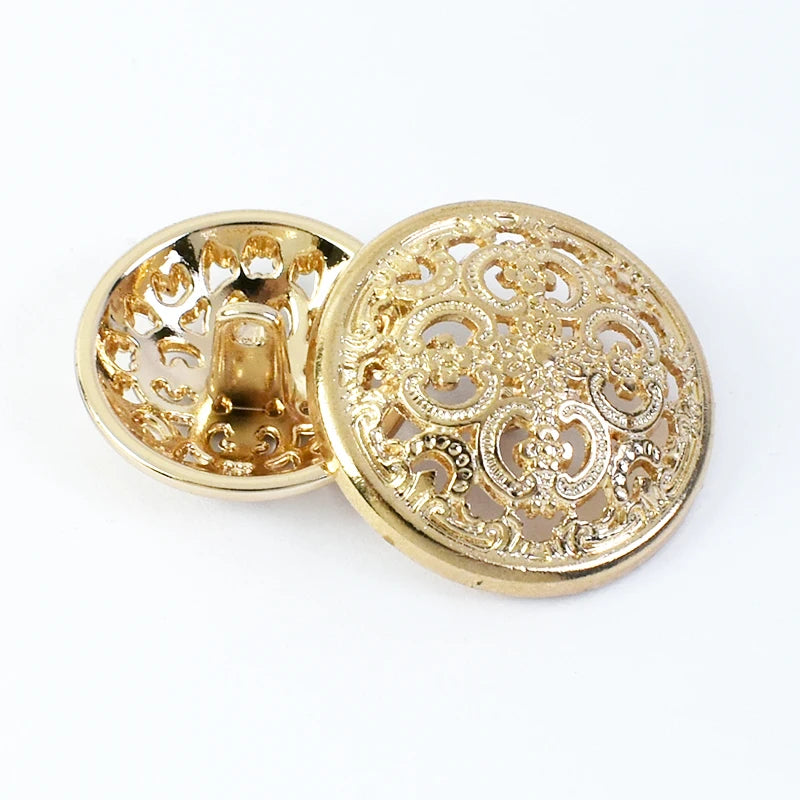 25/800Pcs Meetee 15/18/20/23/25mm Hollow Metal Buttons Round Coat Button for Clothing Sewing Decor Accessories DIY Material Craft